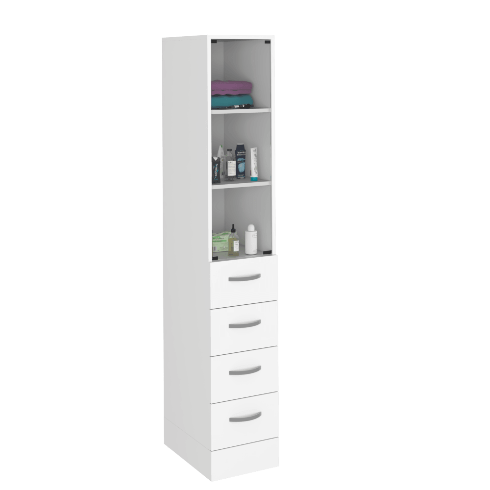 ORGANIZADOR DE BAÑO PICASSO, BLANCO, CON CUATRO CAJONES DESLIZABLES ZF