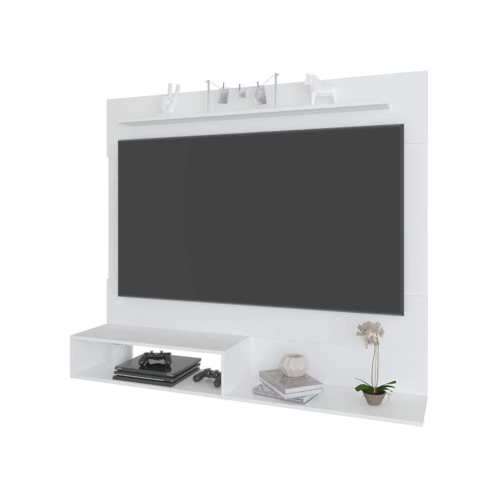 PANEL DE TV ASCHER, BLANCO, CON ESPACIO PARA TELEVISOR DE HASTA 55 PULGADAS ZF