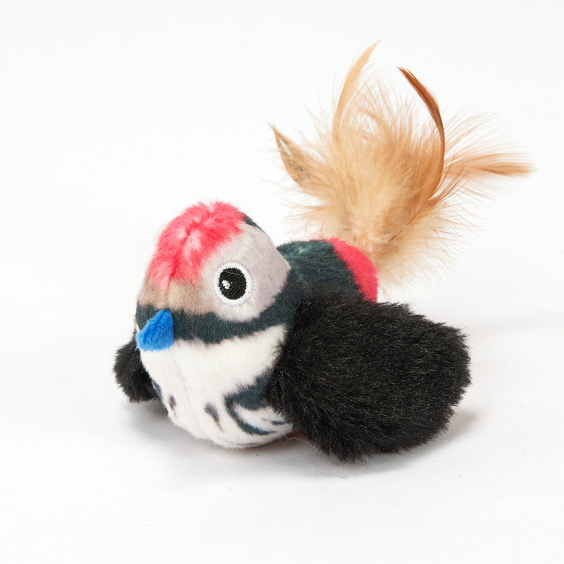 PÁJARO NEGRO CON CHIP DE SONIDO Y BOLAS DE HIERBA GATERA
