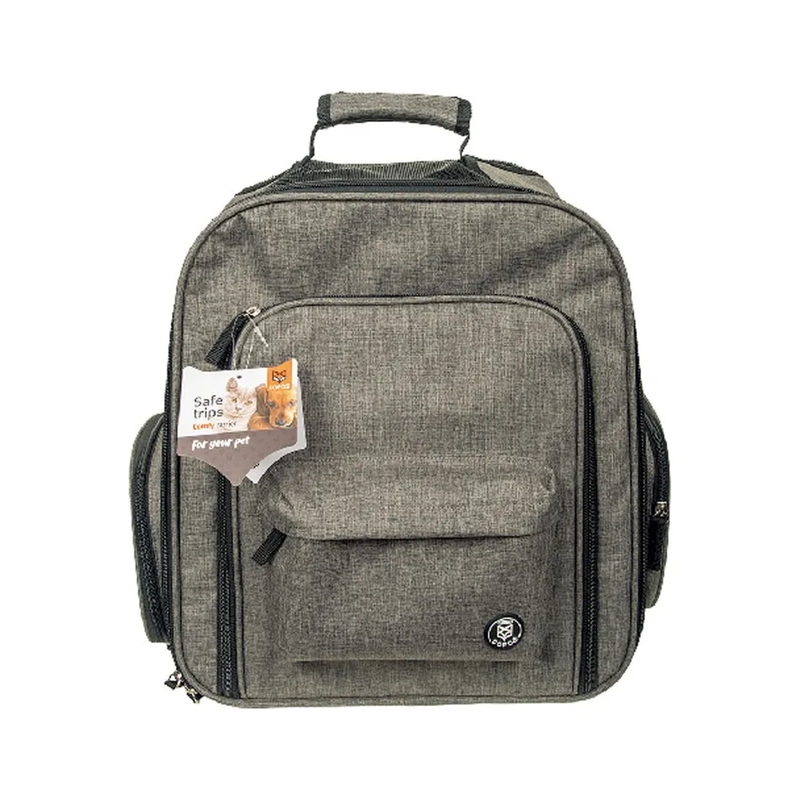 MOCHILA GRIS PORTAMASCOTAS EXPANDIBLE
