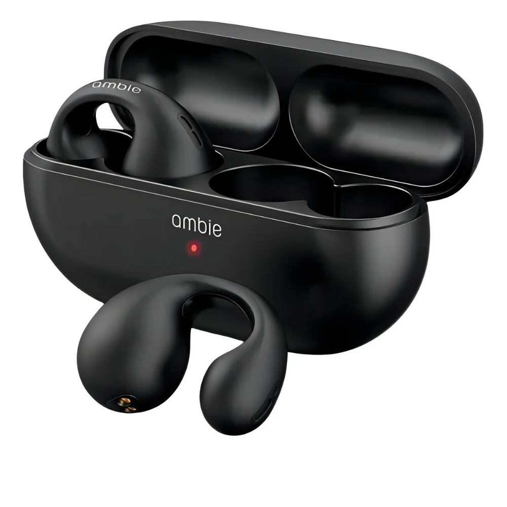 AUDÍFONOS AMBIE AURICULARES DE CONDUCCIÓN OSEA TWS ESTÉREO COLOR NEGRO