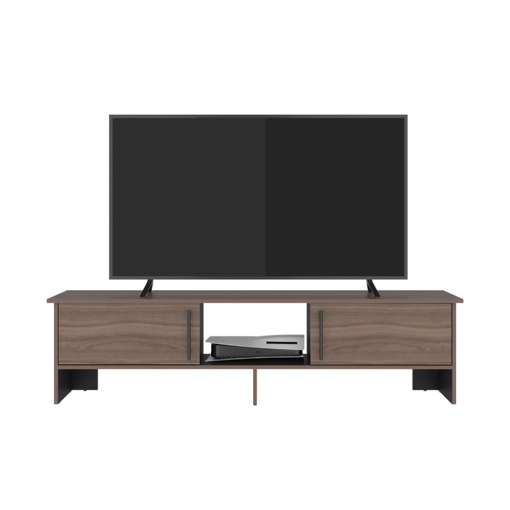 Mesa Para Tv Dago, Avellana y Wengue, Para Televisor de Hasta 65 Pulgadas con dos puertas