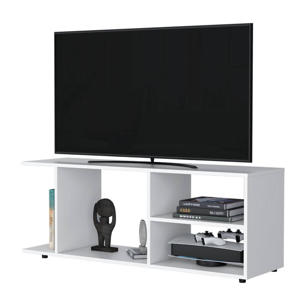 MESA PARA TV WOOD, BLANCO DUQUEZA, PARA TELEVISOR HASTA 50 PULGADAS