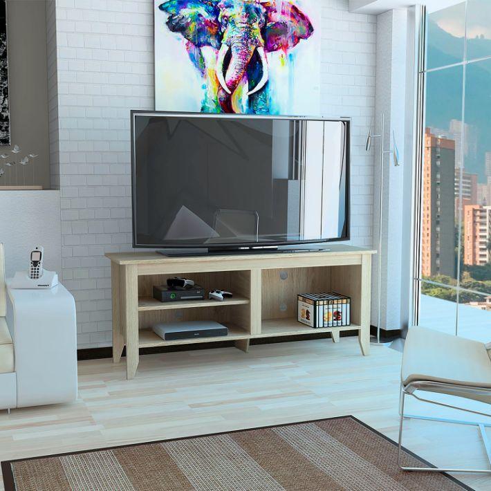 MESA PARA TV SARUME, BEIGE, CON VARIEDAD DE ENTREPAÑOS