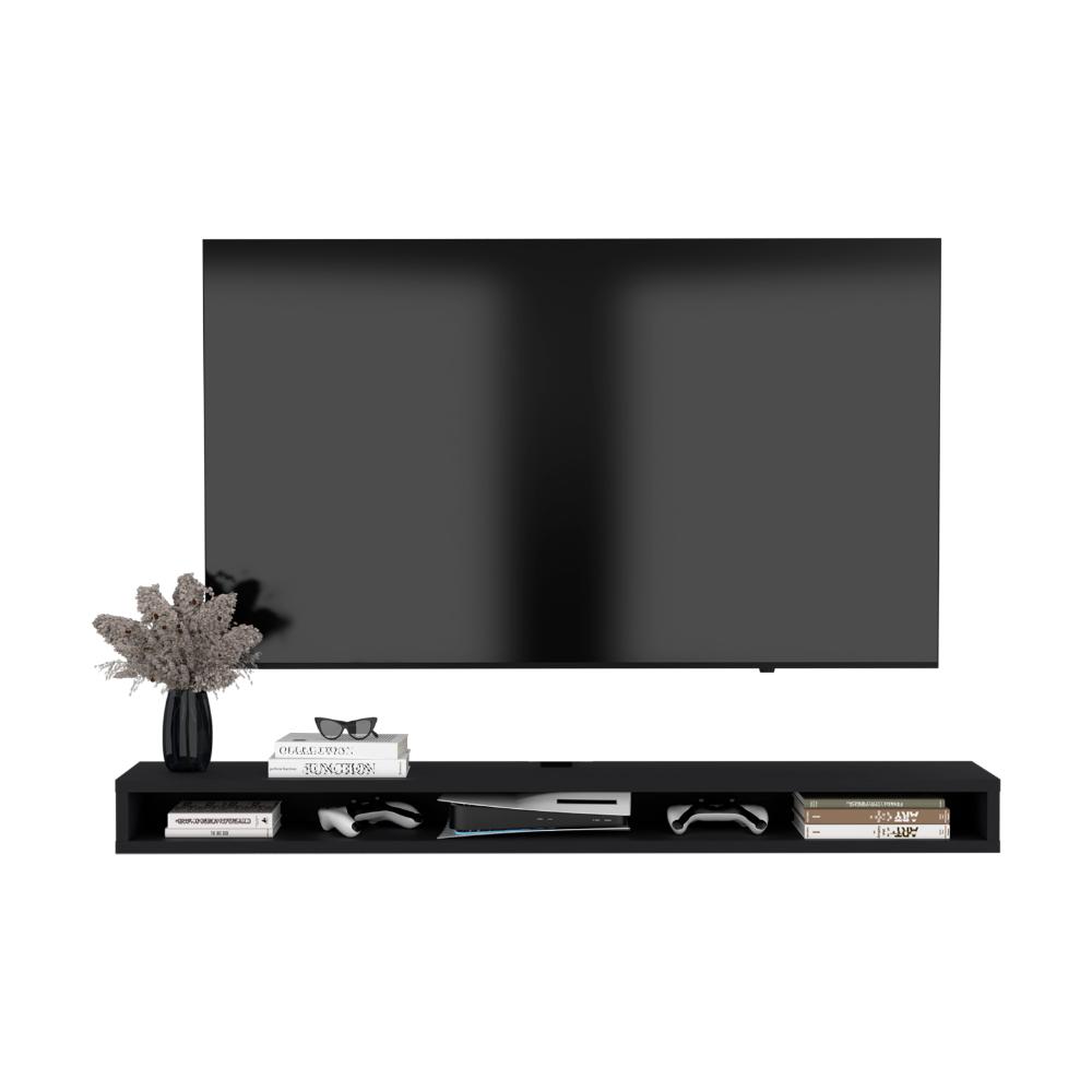 MESA PARA TV RALF, WENGUE, CON PATAS METÁLICAS Y ESPACIO DE TV HASTA 70 PULGADAS