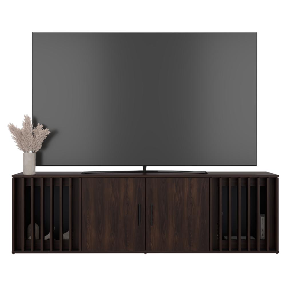 MESA PARA TV MARRON, NOGAL EUROPEO Y WENGUE, PARA TV DE HASTA 70 PULGADAS ZF