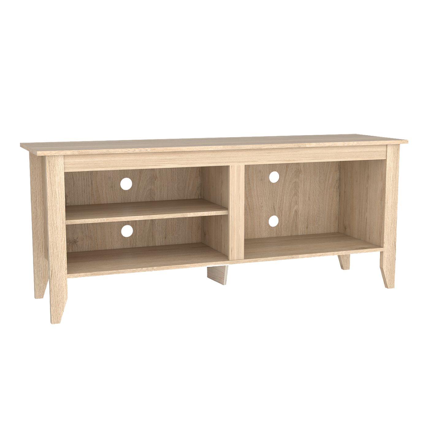 MESA PARA TV SARUME, BEIGE, CON VARIEDAD DE ENTREPAÑOS