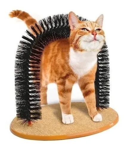 ARCO MASAJEADOR Y CEPILLO PARA GATOS PURRFECT ARCH GROOM TOY