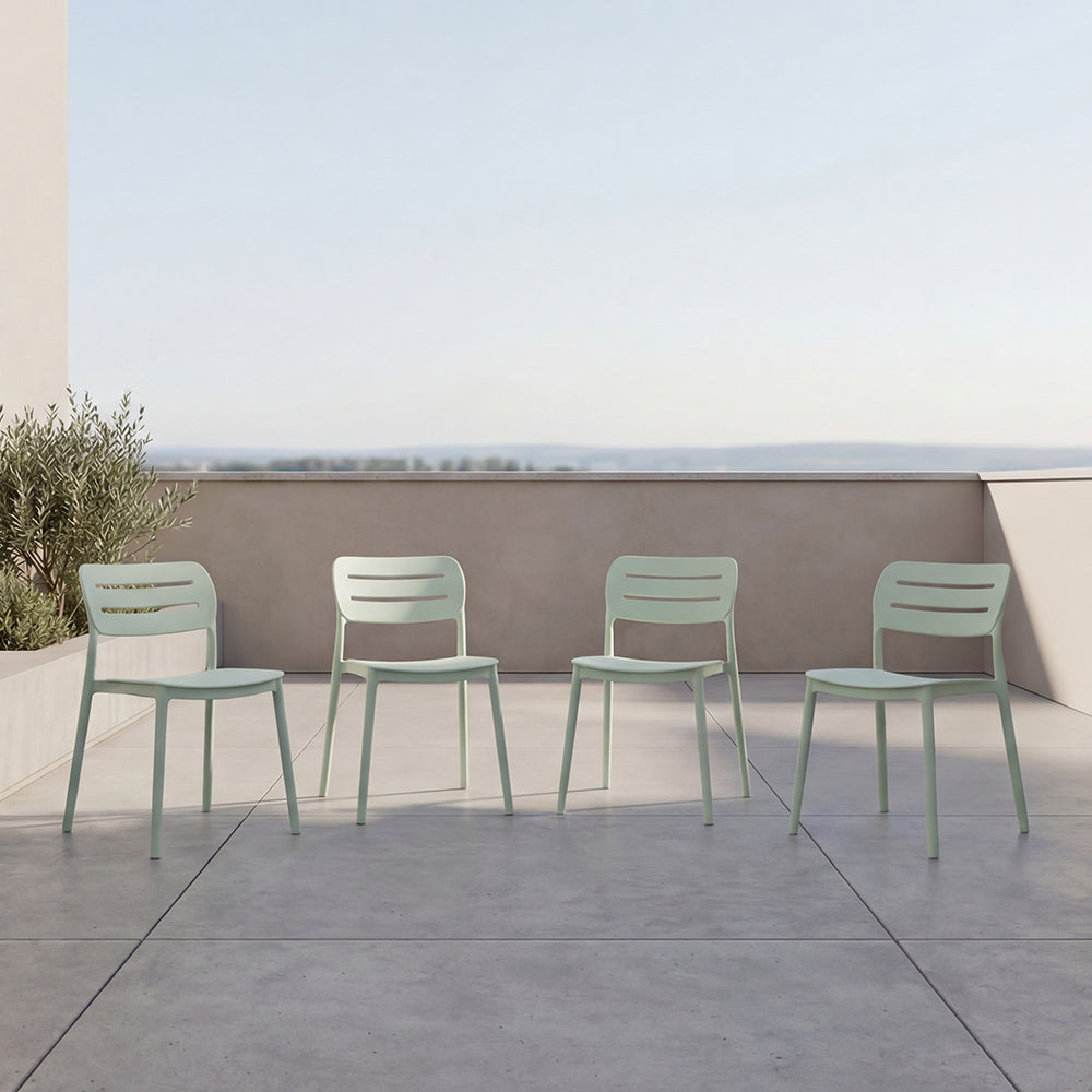 Silla Harriman, Azul claro, Con medio espaldar y diseño minimalista X4