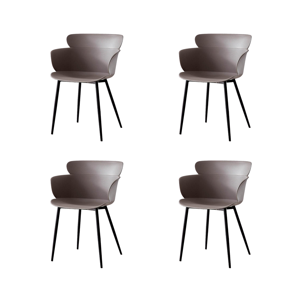 SILLA MIAMI CON BRAZOS, COLOR TAUPE, CON ESPALDAR Y DISEÑO MODERNO X4