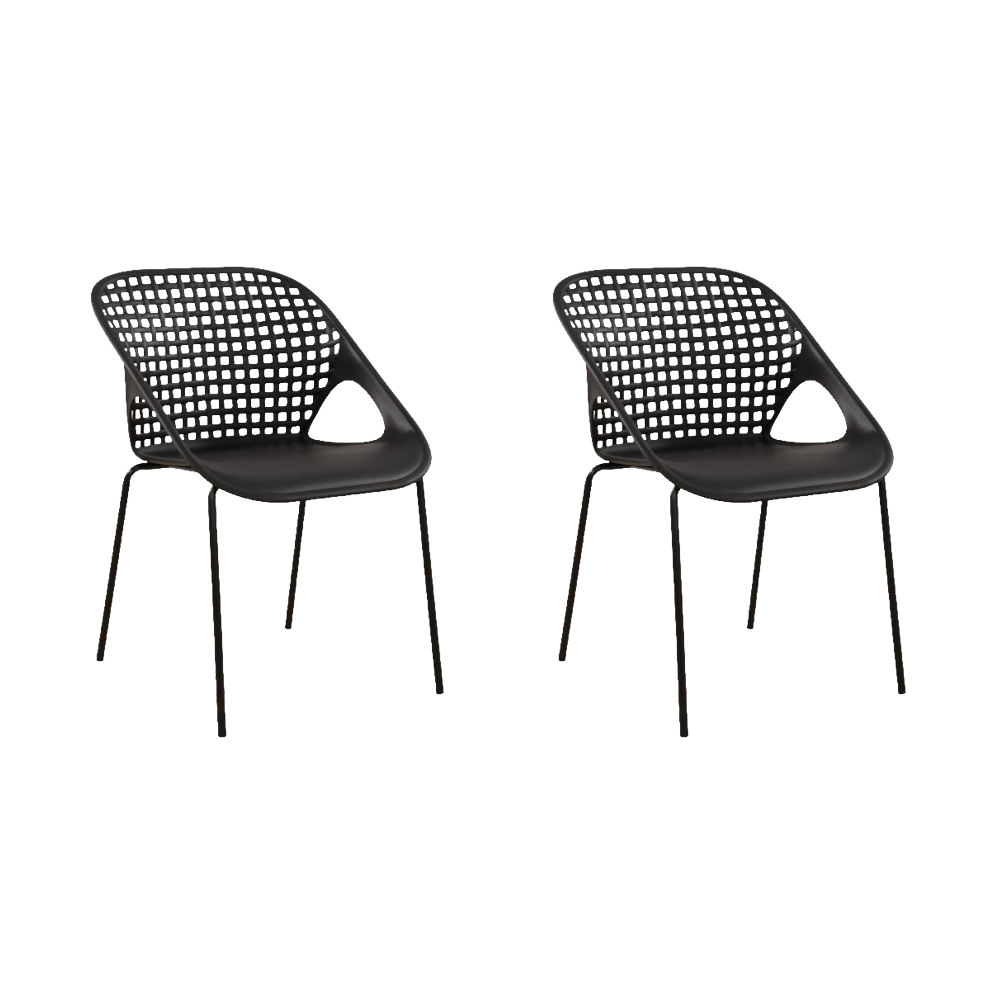 COMBO AGORA, INCLUYE MESA REDONDA Y 2 SILLAS EN COLOR NEGRO