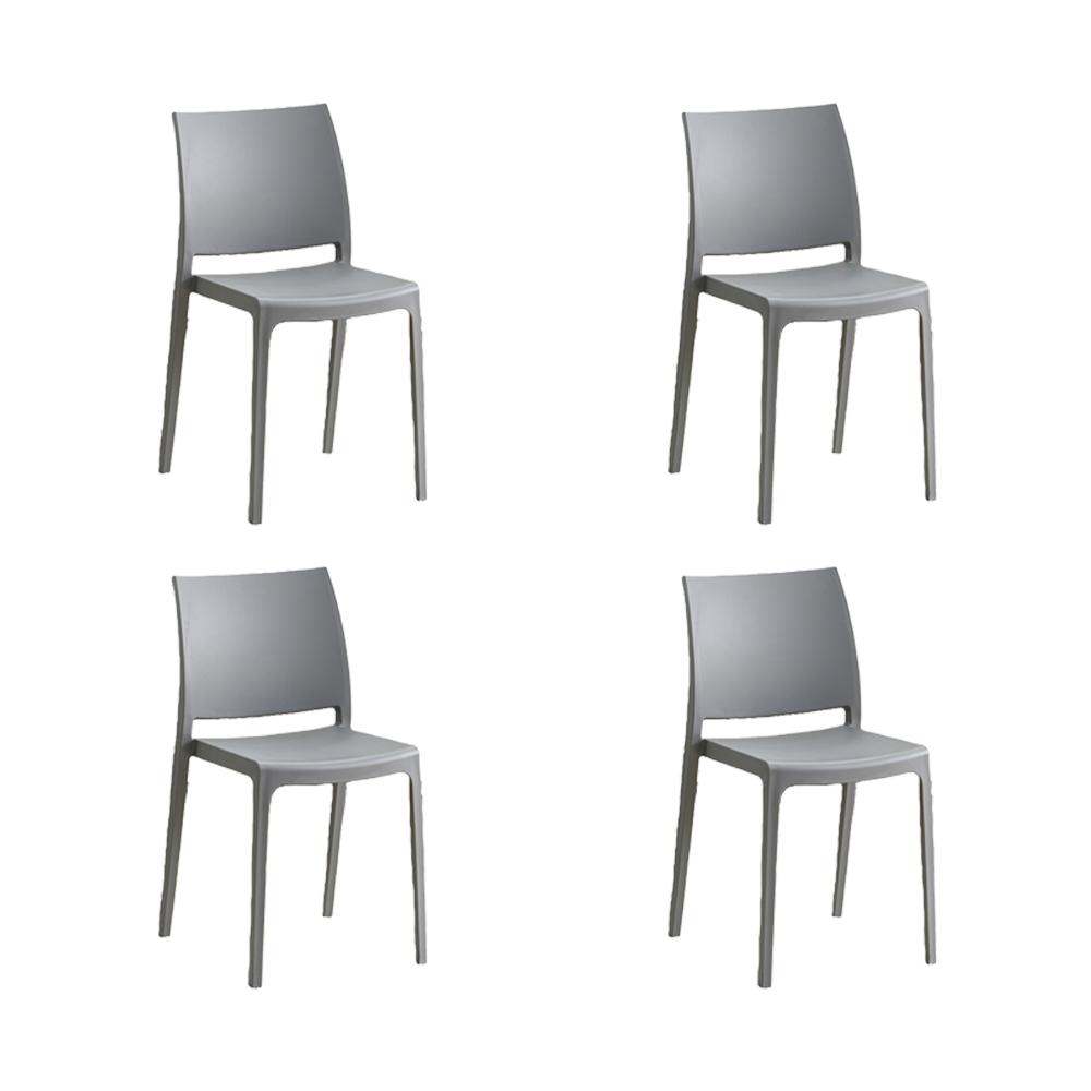 Silla Soho, Gris Oscuro, Con Espaldar Cerrado y Diseño Minimalista X4