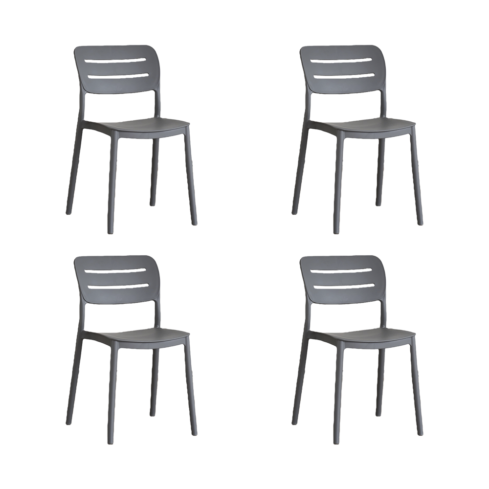 Silla Harriman, Gris Oscuro, Con medio espaldar y diseño minimalista X4