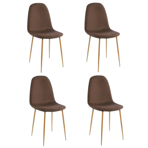 SILLAS CLÁSICAS CONCEPT X4, CÁFÉ OSCURO Y CAFÉ CLARO, CON CÓMODO ESPALDAR