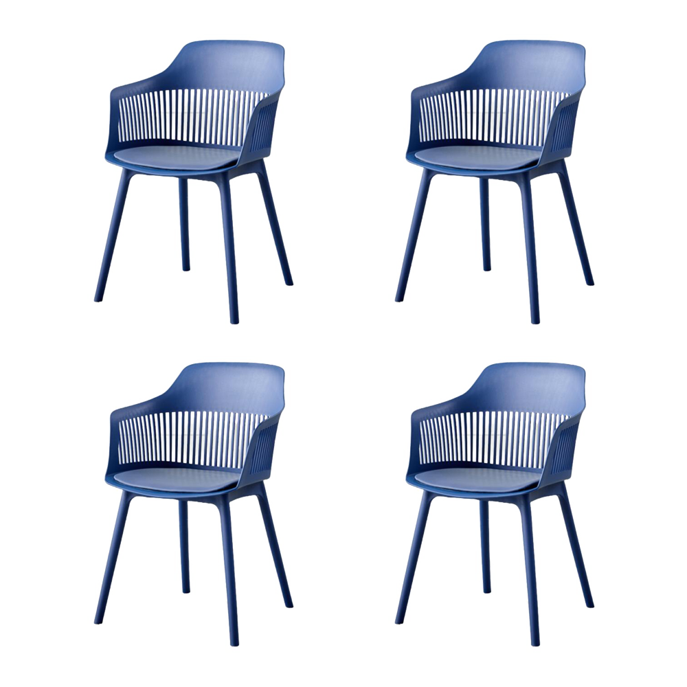 SILLA CON COJIN MAX, COLOR AZUL, CON ESPALDAR Y COJÍN X4