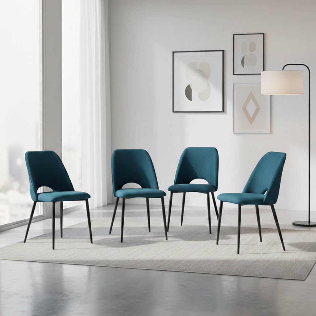 Silla Urban, Color Azul, Con espaldar y diseño Moderno X4