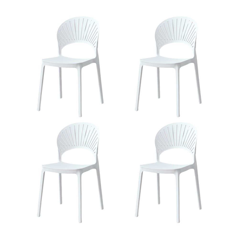 SILLA PARAISO, COLOR BLANCO, CON ESPALDAR Y DISEÑO MODERNO X4