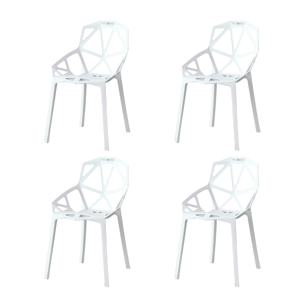 SILLA ROXY, COLOR BLANCO, CON ESPALDAR Y DISEÑO MODERNO X4