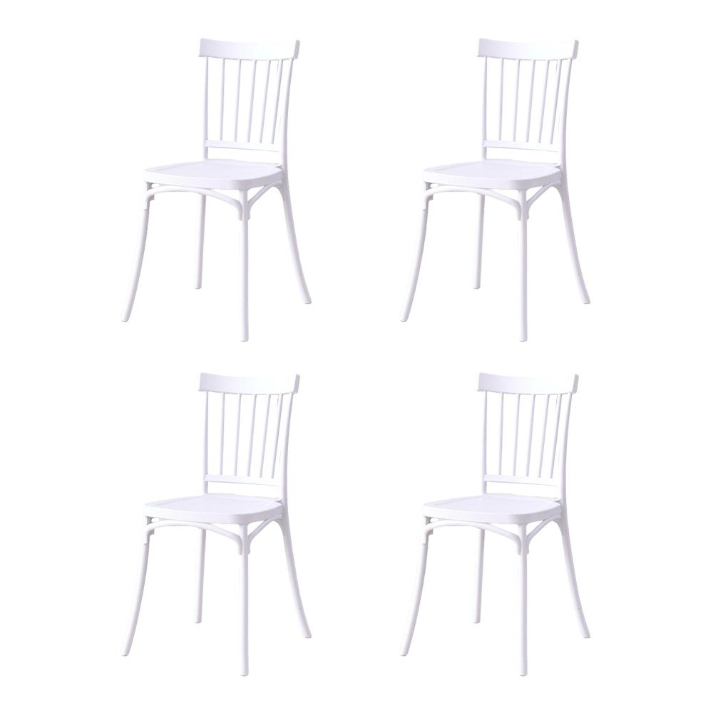 SILLA CLAUS, COLOR BLANCO, CON ESPALDAR Y DISEÑO MINIMALISTA X4