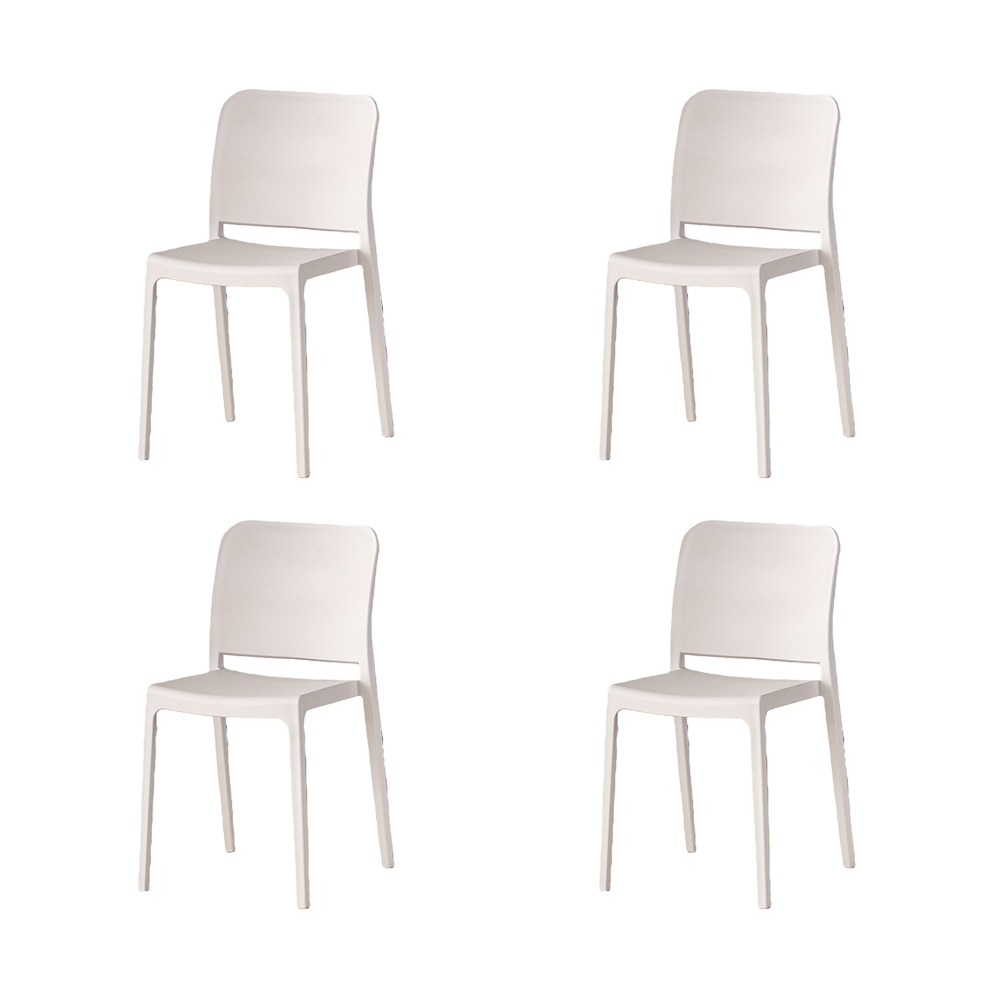 Silla Triveca, Blanco, Con espaldar cerrado y diseño minimalista X4