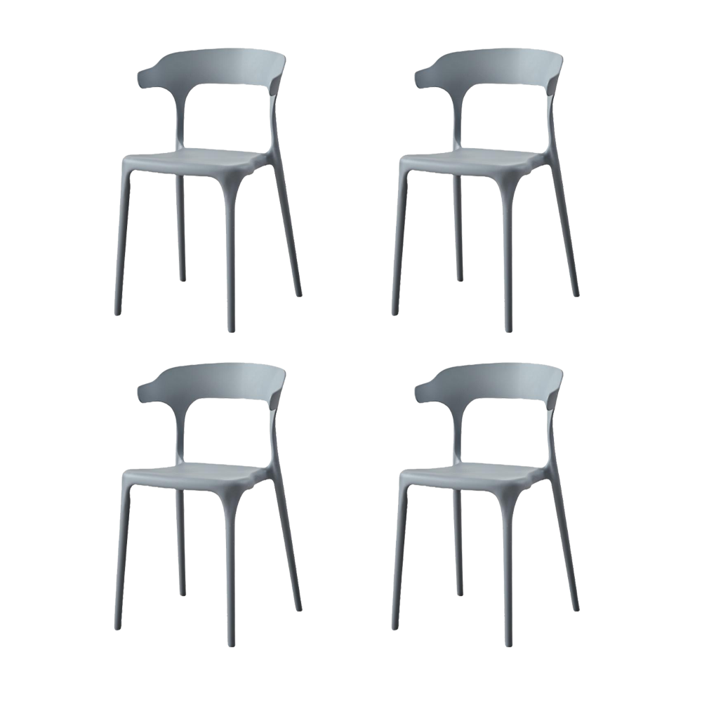SILLA ELENA, COLOR GRIS OSCURO, CON ESPALDAR Y DISEÑO MODERNO X4