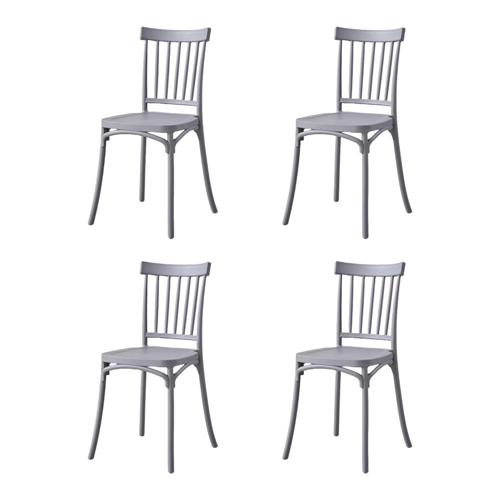 SILLA CLAUS, COLOR GRIS OSCURO, CON ESPALDAR Y DISEÑO MINIMALISTA X4