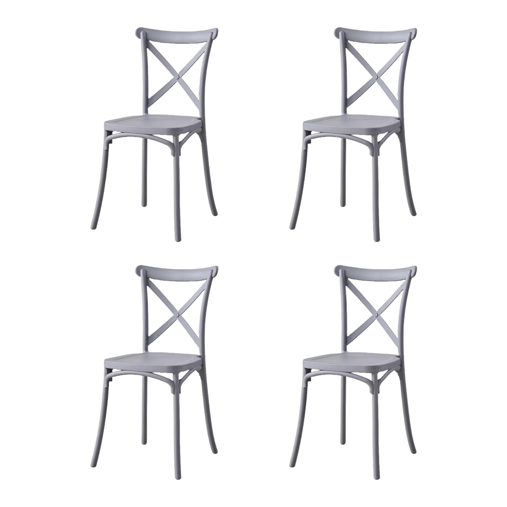 SILLA BETANY, COLOR GRIS OSCURO, CON ESPALDAR Y DISEÑO MINIMALISTA X4