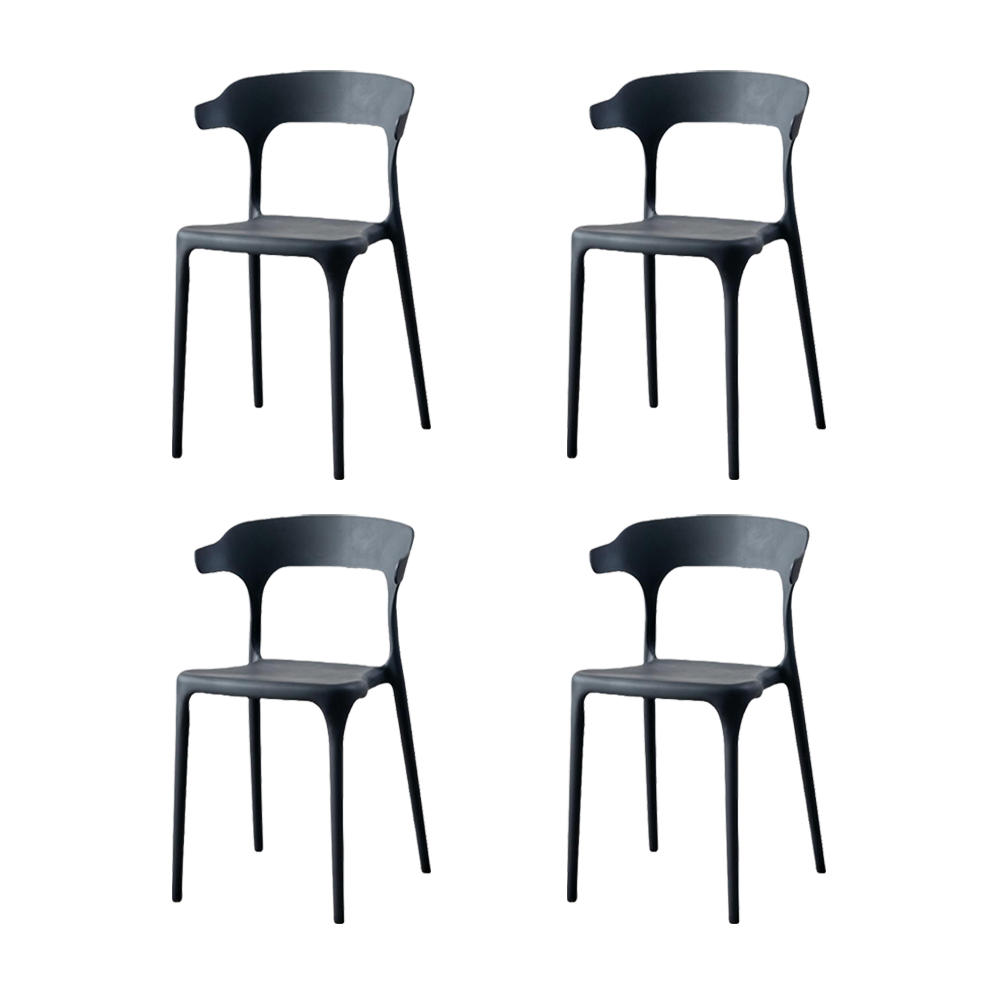SILLA ELENA, COLOR NEGRO, CON ESPALDAR Y DISEÑO MODERNO X4