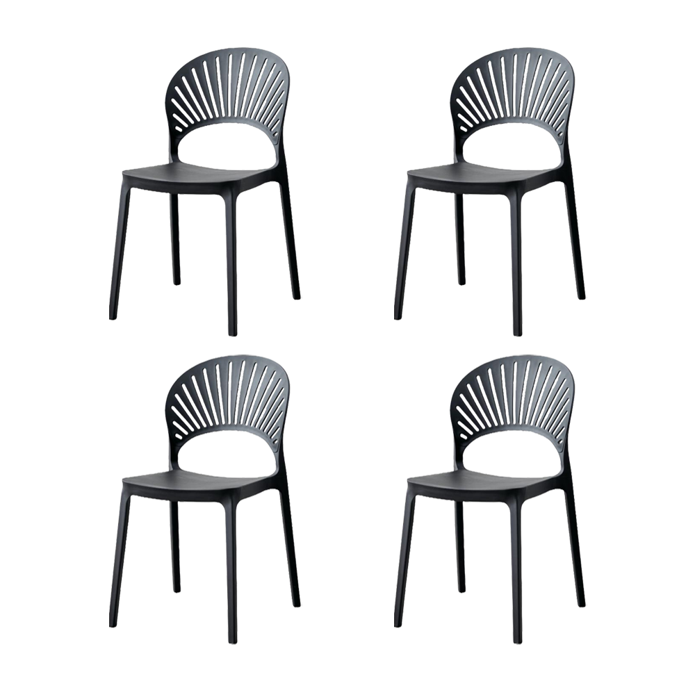 SILLA PARAISO, COLOR NEGRO, CON ESPALDAR Y DISEÑO MODERNO X4