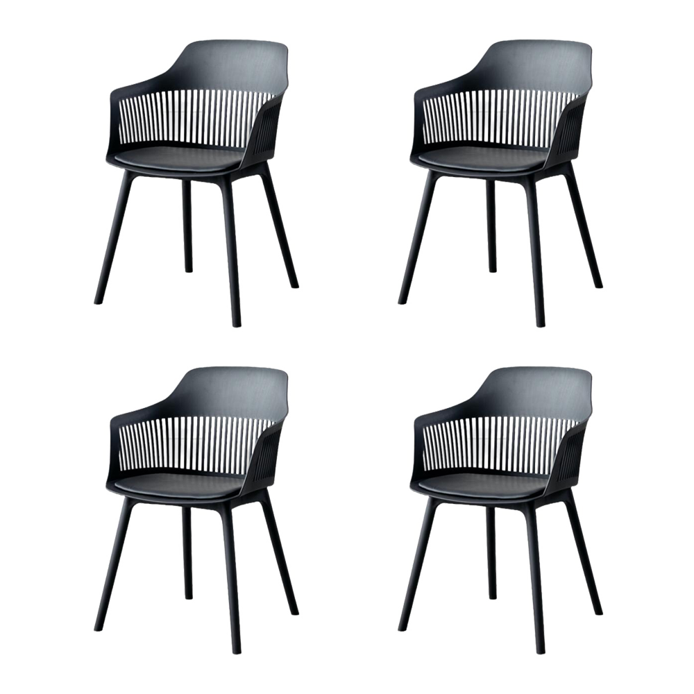 SILLA CON COJIN MAX, COLOR NEGRO, CON ESPALDAR Y COJÍN X4