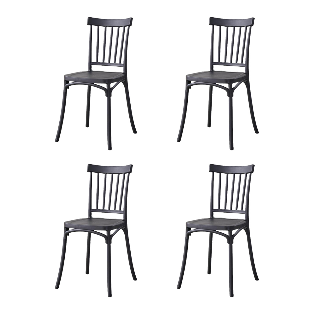 SILLA CLAUS, COLOR NEGRO, CON ESPALDAR Y DISEÑO MINIMALISTA X4