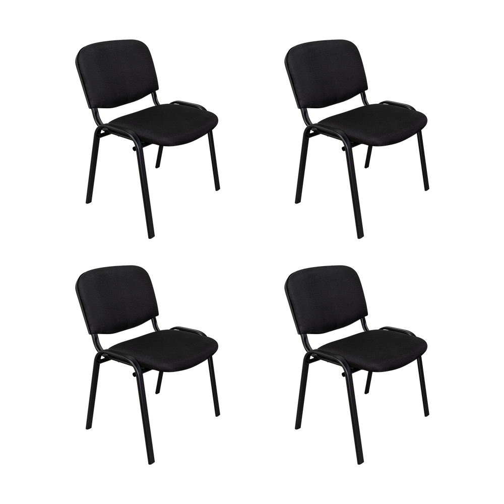 SILLA INTERLOCUTORA, NEGRO, CON ESPALDAR Y DISEÑO SENCILLO X4