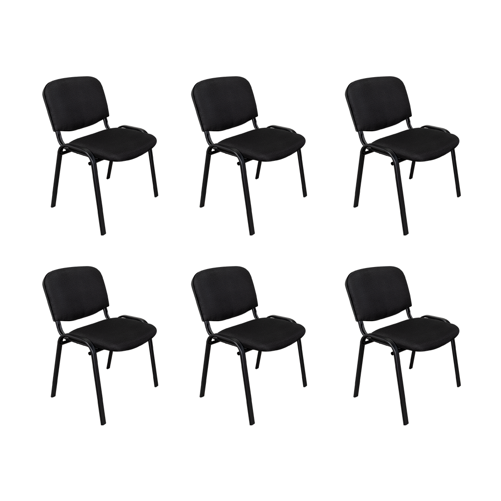 SILLA INTERLOCUTORA, NEGRO, CON ESPALDAR Y DISEÑO SENCILLO X6