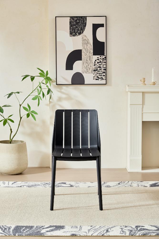 SILLA ALICE, COLOR NEGRO, CON ESPALDAR Y DISEÑO MINIMALISTA