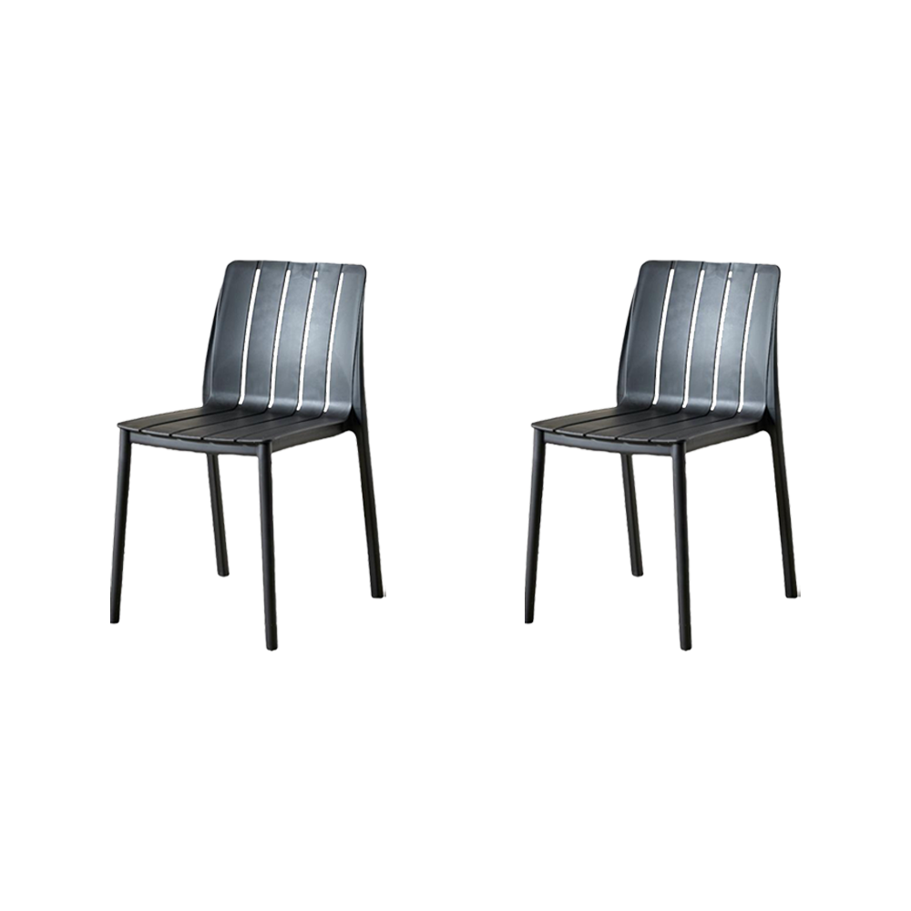 SILLA ALICE, COLOR NEGRO, CON ESPALDAR Y DISEÑO MINIMALISTA X2