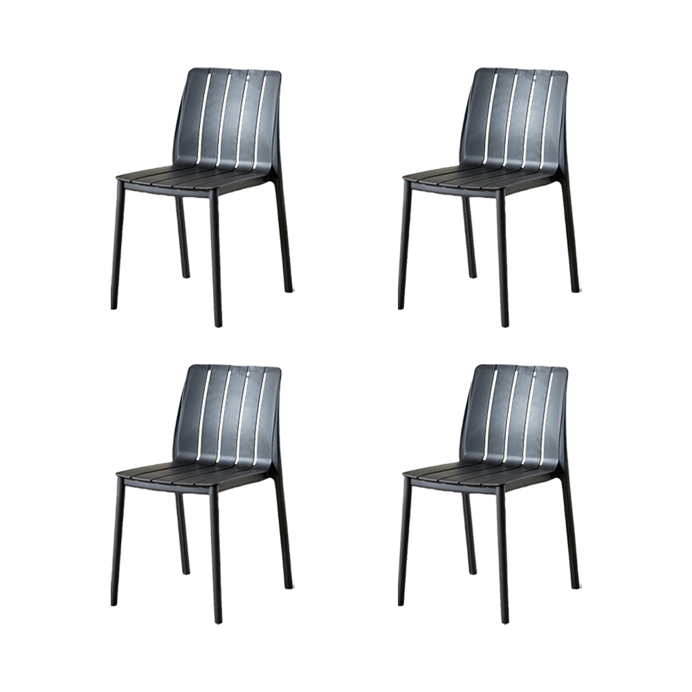 SILLA ALICE, COLOR NEGRO, CON ESPALDAR Y DISEÑO MINIMALISTA X4