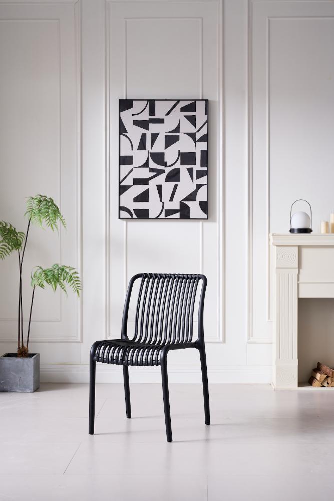 SILLA TERRA, COLOR NEGRO, CON ESPALDAR X4