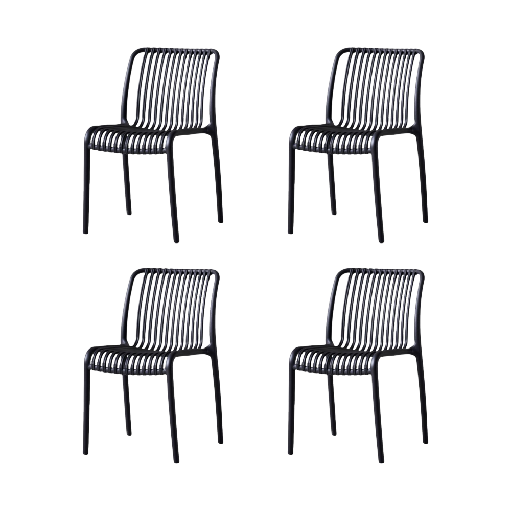 SILLA TERRA, COLOR NEGRO, CON ESPALDAR X4