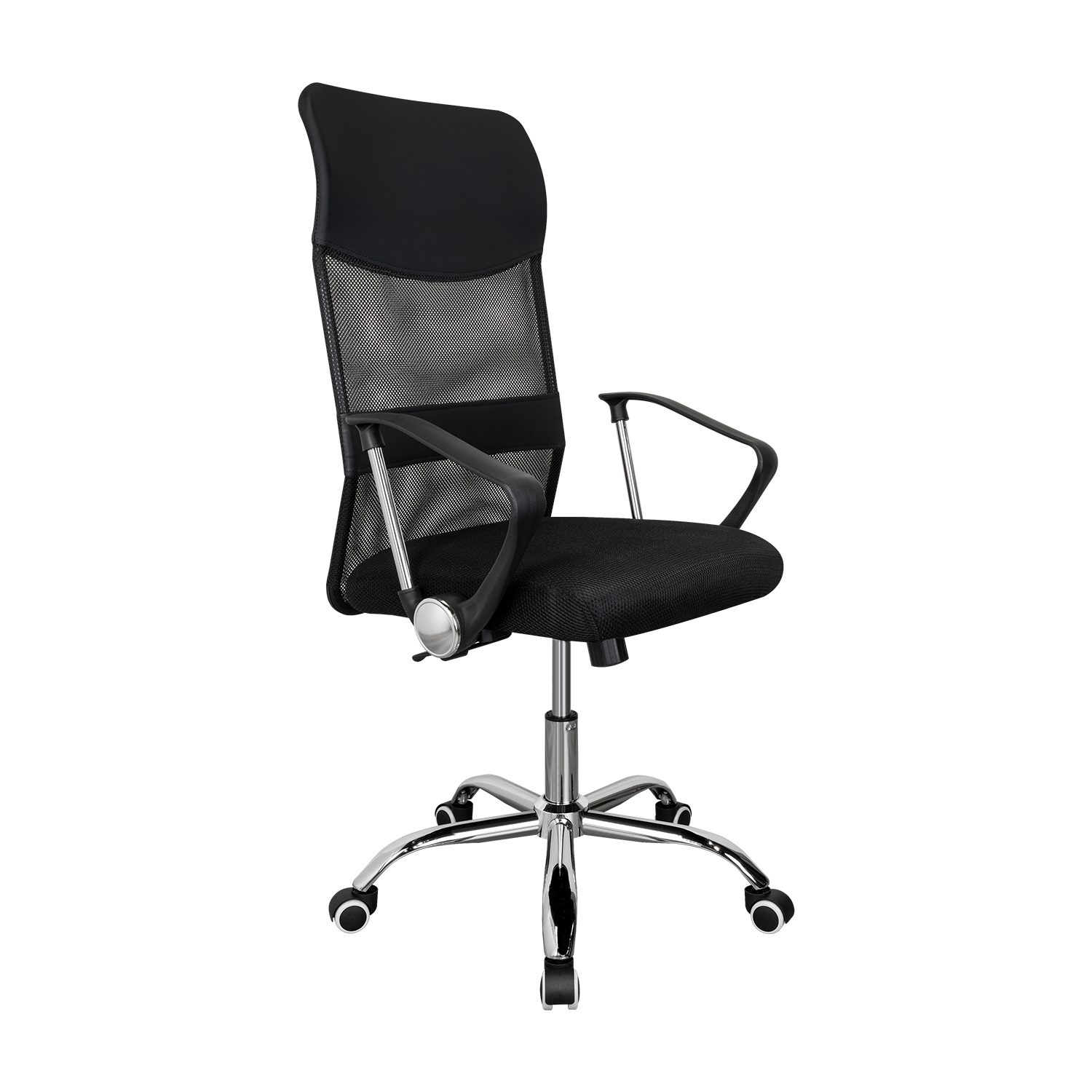 SILLA OFICINA X-50B, WENGUE, CON CÓMODO ESPALDAR Y RODACHINES