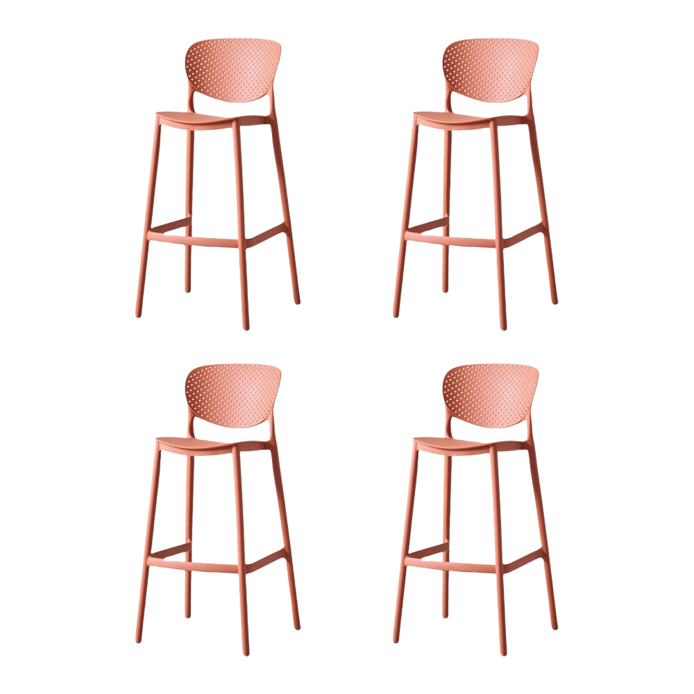 SILLA PARA BAR RIO, COLOR TERRACOTA, DISEÑO MODERNO X4