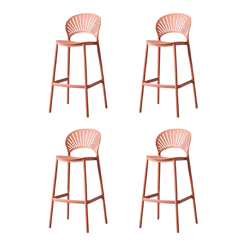 SILLA PARA BAR PARAISO, COLOR TERRACOTA, DISEÑO MODERNO X4