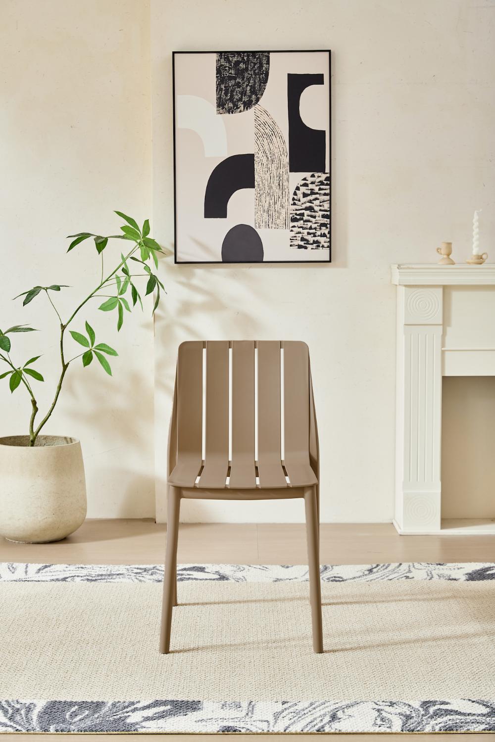 SILLA ALICE, COLOR TAUPE, CON ESPALDAR Y DISEÑO MINIMALISTA