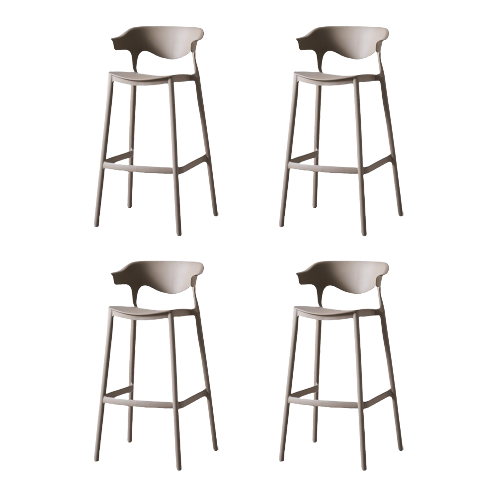 SILLA PARA BAR ELENA, COLOR TAUPE, DISEÑO MODERNO X4