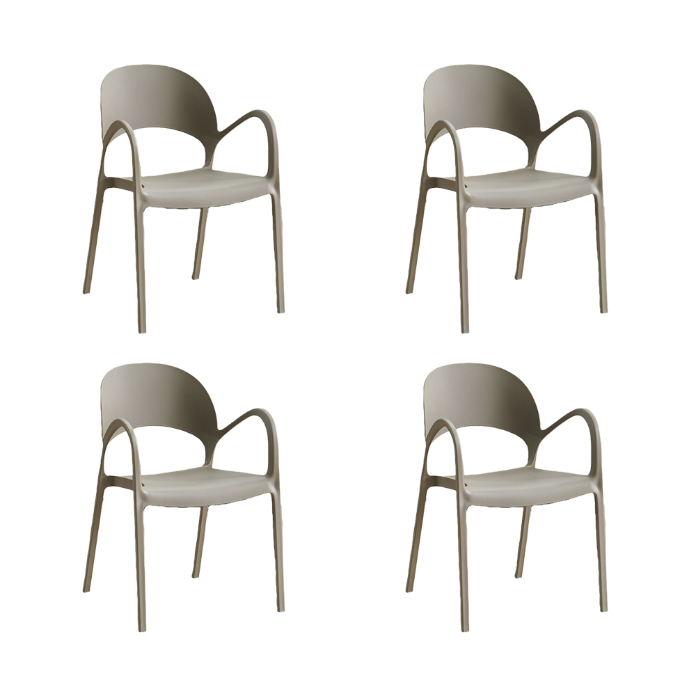 Silla Bremen, Taupe, Con espaldar, reposa brazos y diseño minimalista X4