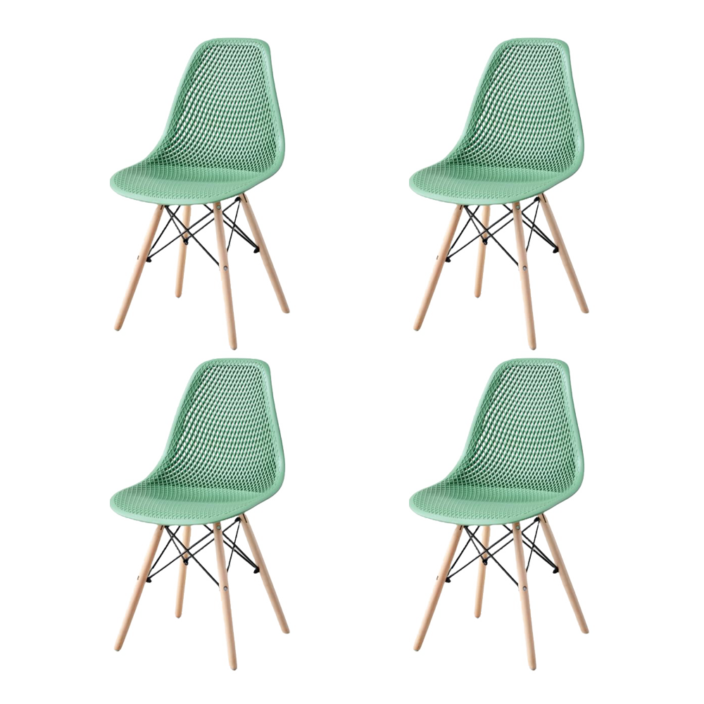SILLA MARCUS, COLOR VERDE OLIVA, CON ESPALDAR Y PATAS EN MADERA X4