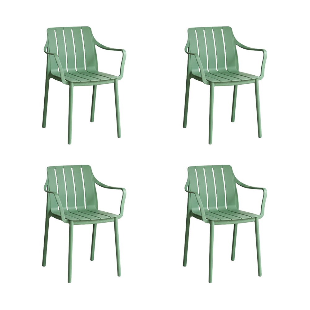 SILLA ALICE CON BRAZOS, COLOR VERDE OLIVO, CON ESPALDAR Y DISEÑO MINIMALISTA X4