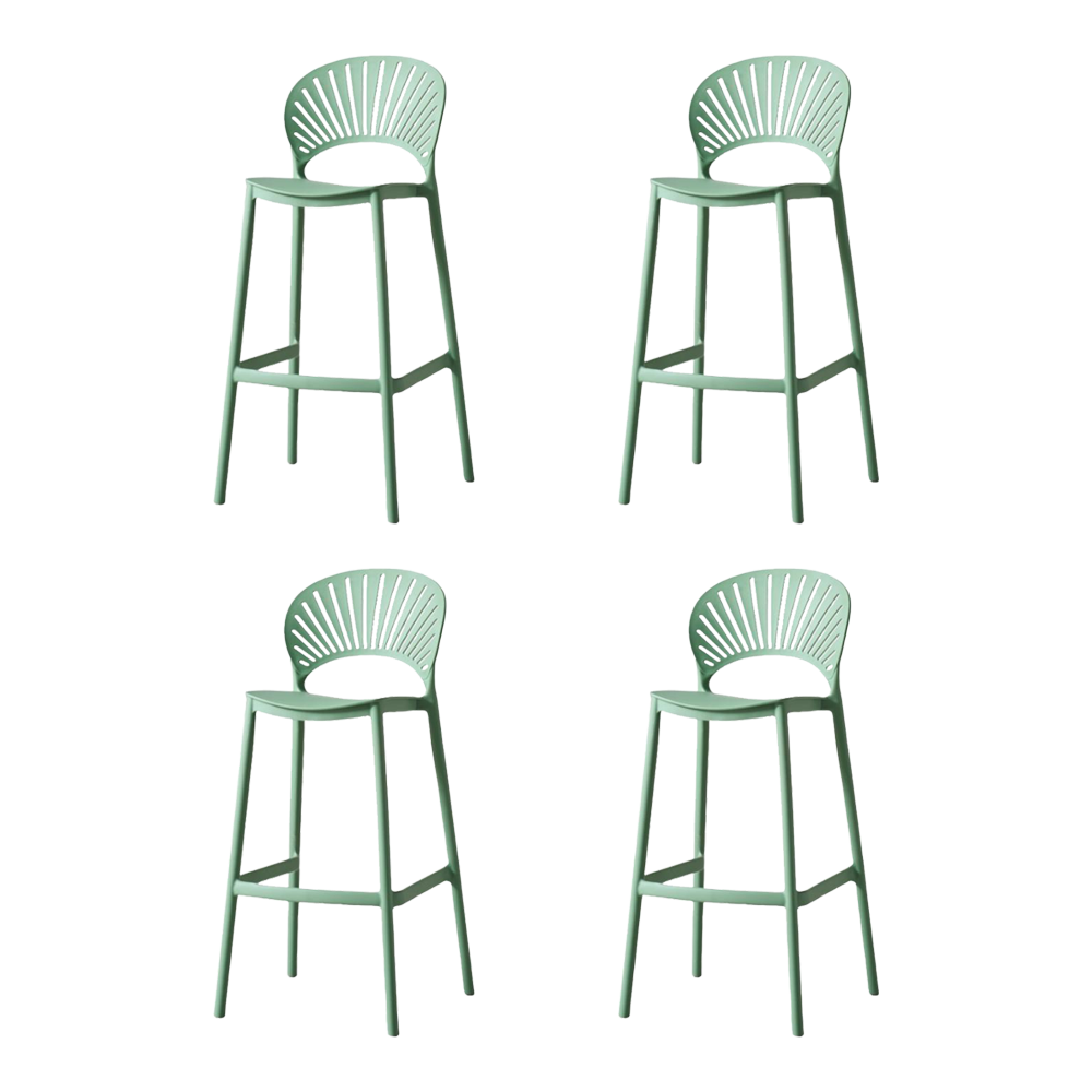SILLA PARA BAR PARAISO, COLOR VERDE OLIVO, DISEÑO MODERNO X4