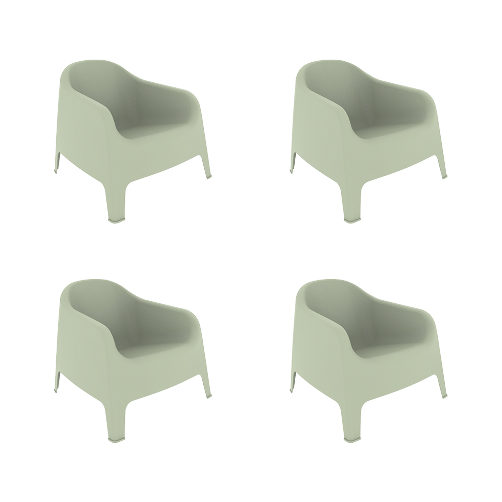 Silla Launge Sun, Verdematcha, cómoda para terraza o jardín X4