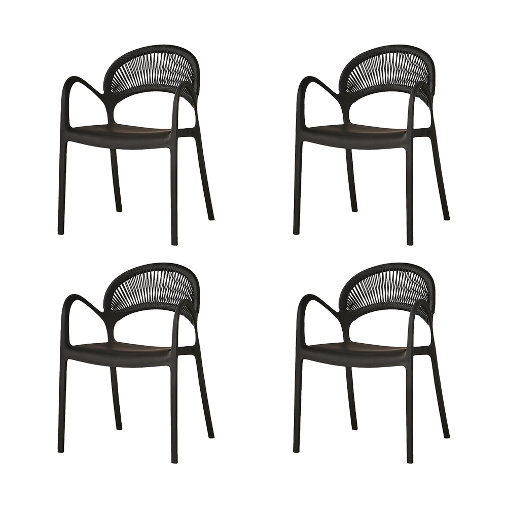 Silla Daytona, Negro, Con Espaldar, Reposa Brazos y Diseño Minimalista X4