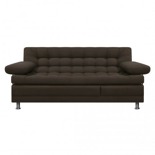 SOFA CAMA MULTIFUNCIONAL EURO 2 PUESTOS CON BRAZOS ANTIFLUIDOS CAFÉ